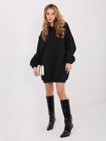 Czarna dresowa sukienka oversize z kapturem