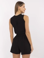 Czarny komplet z bluzką bez rękawów RUE PARIS 