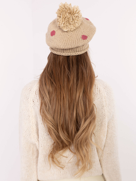 Hurtownia Beżowa zimowa czapka typu beret