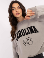 Hurt Szara damska bluza bez kaptura o kroju oversize