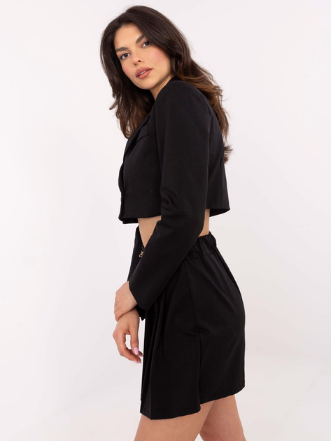 Hurt Czarna krótka marynarka damska od garnituru