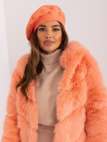 Wholesale Peach Women's Beret with Jewelry Application