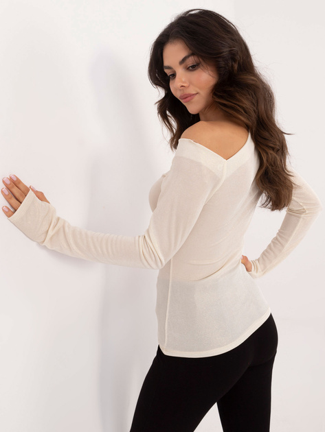 Hurt Jasnobeżowa dopasowana bluzka z połyskiem