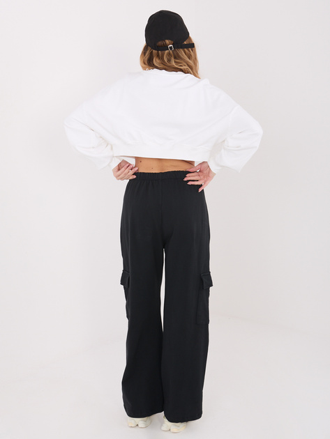 Czarne dresowe spodnie basic z kieszeniami