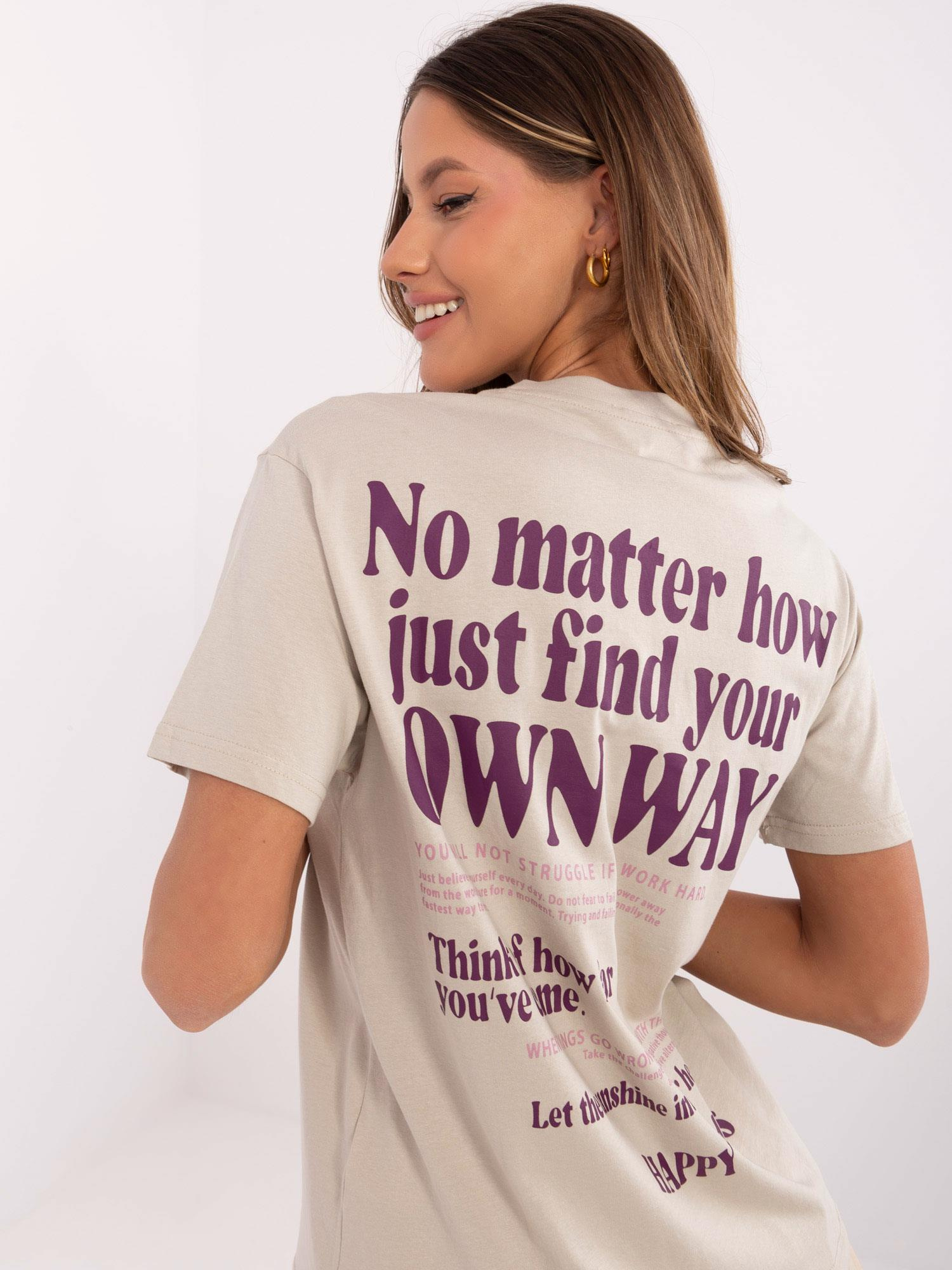 T-shirt beżowy