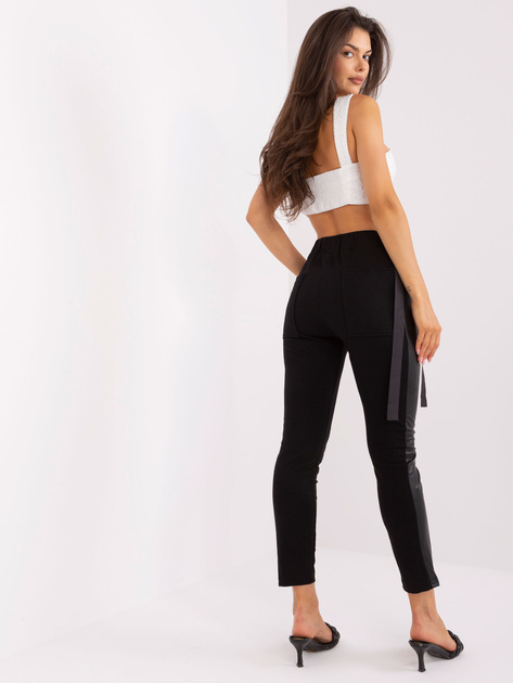 Hurt Czarne spodnie dresowe z wstawkami z ekoskóry