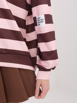 Jasnoróżowa damska bluza z dłuższym tyłem