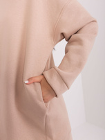 Hurt Ciemnobeżowa dresowa bluza basic oversize