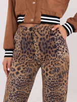 Hurt Camelowe damskie spodnie materiałowe z zwierzęcy print