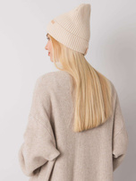 Beżowa czapka damska z dzianiny RUE PARIS