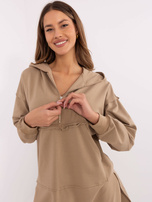 Hurt Ciemnobeżowy komplet basic z bluzą oversize