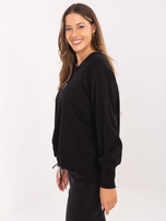 Czarna damska bluza ze ściągaczem na dole