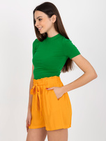 Hurt Jasnopomarańczowe szorty casualowe z wiskozy FRESH MADE