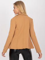 Camelowy dresowy żakiet z długim rękawem 