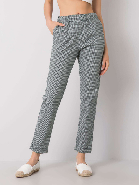 Czarno-zielone spodnie w kratkę Noreen