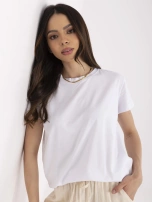Biały t-shirt o klasycznym kroju BASIC FEEL GOOD