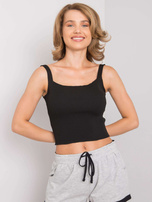 Czarny top prążkowany Djoelle