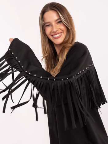 Czarna bluza oversize z frędzlami