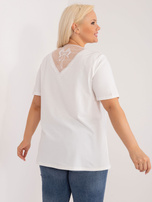 Hurtownia Ecru bluzka plus size z siateczkowym tyłem