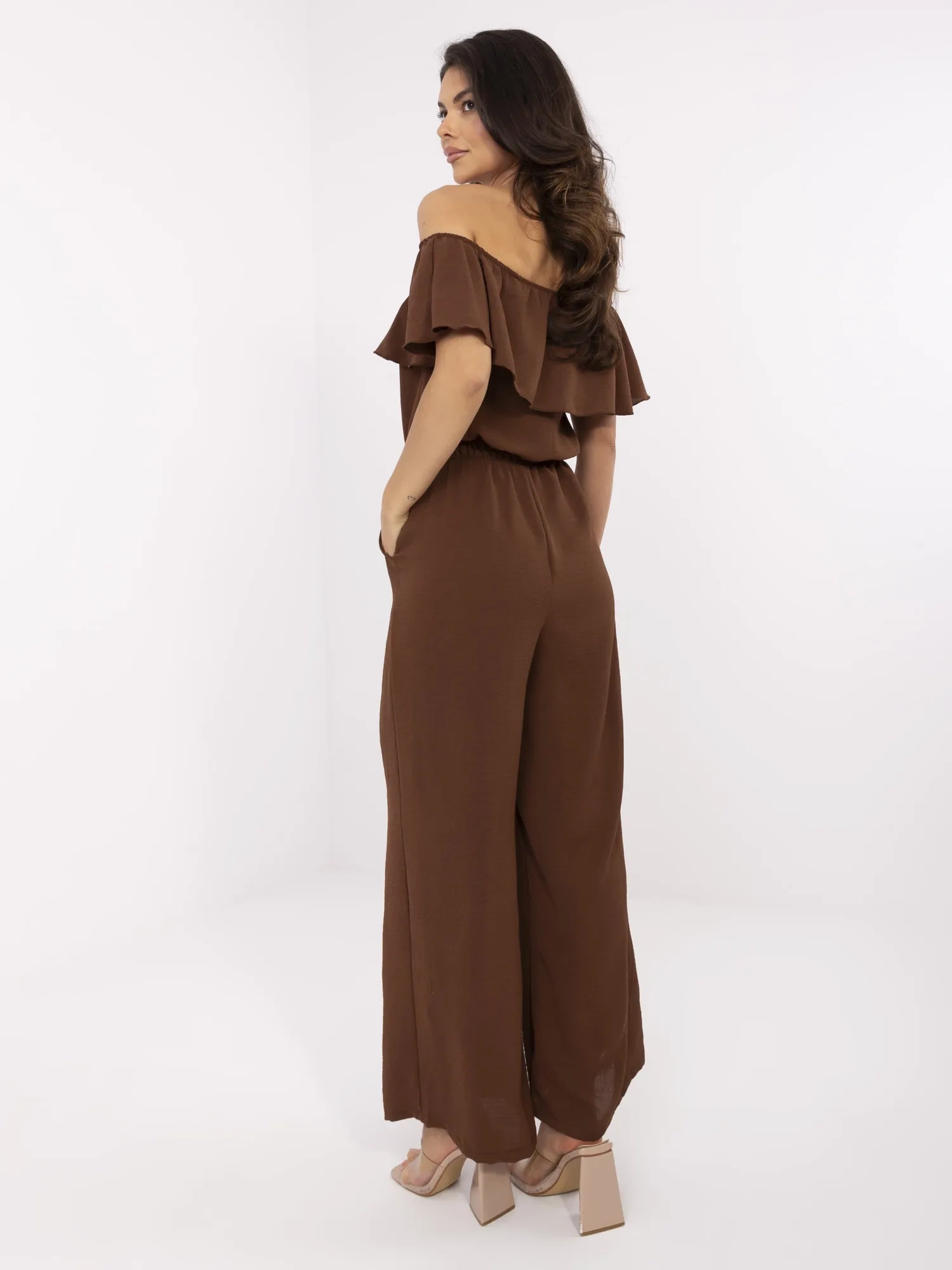 Brown long jumpsuit Spanish style.