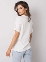 Biały t-shirt z printem Dael