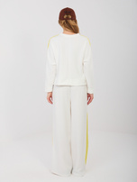 Ecru damska bluza oversize z lampasami RUE PARIS 