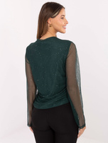 Ciemnozielona elegancka bluzka z siateczki