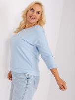 Hurt Jasnoniebieska bluzka plus size z okrągłym dekoltem