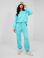 Turkusowy dresowy komplet z bluzą oversize