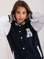 Hurt Granatowa damska bluza baseball z bawełny 