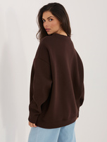 Czekoladowa ocieplana bluza bez kaptura RUE PARIS