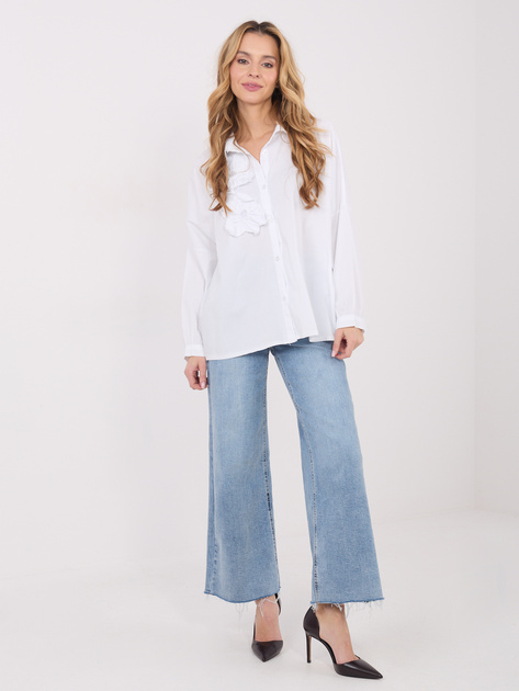 Biała damska koszula oversize z bawełny