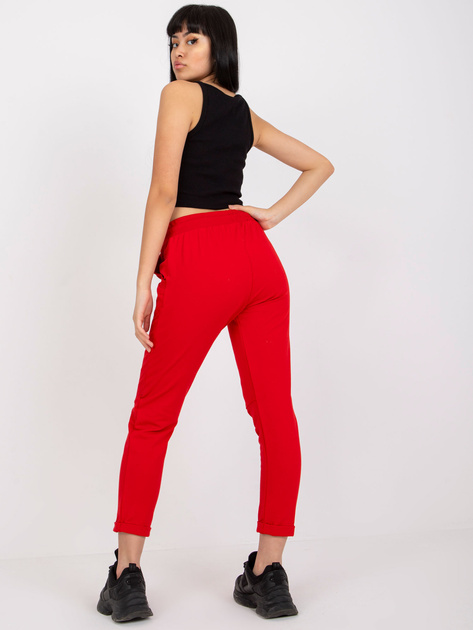 Czerwone spodnie dresowe basic z kieszeniami