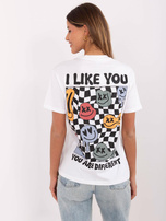 Hurtownia Biały damski t-shirt z bawełny SUBLEVEL 