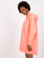 Fluo różowa dresowa bluza basic z kapturem Canberra