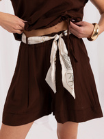 Chocolate summer set with a scarf belt RUE PARIS.