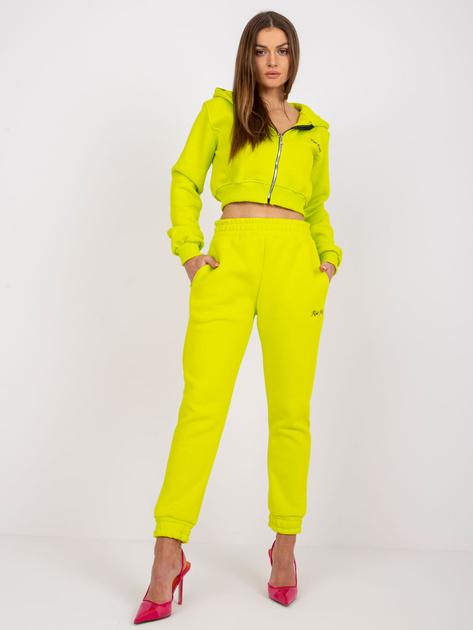 Limonkowy dresowy komplet dwuczęściowy Kalifornia RUE PARIS