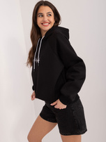 Hurt Czarna dresowa bluza oversize z kapturem