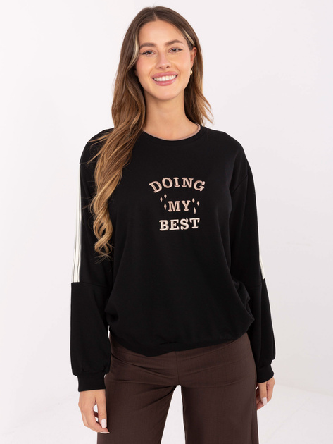 Czarna damska bluza oversize z napisem