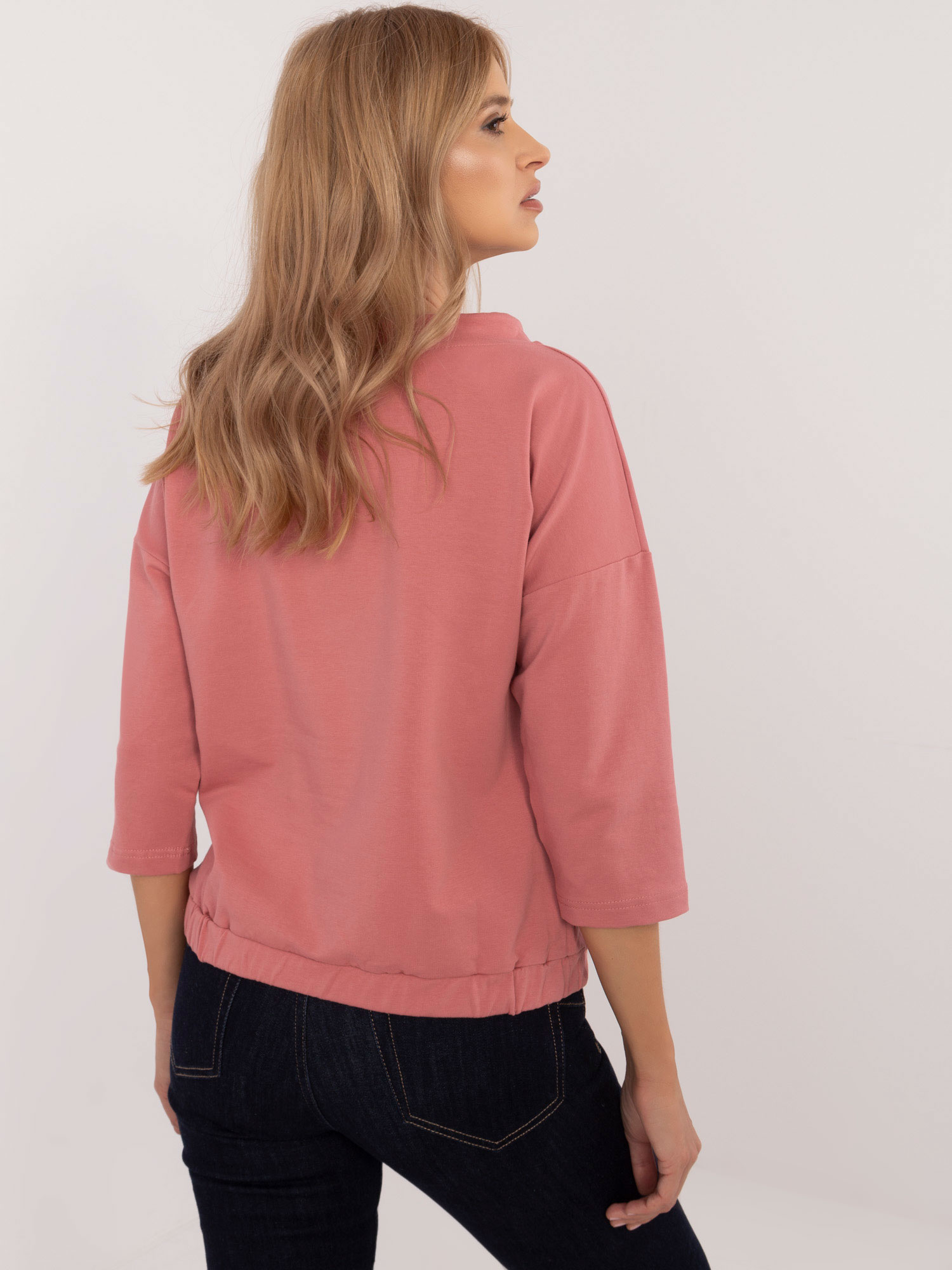 Hurt light pink cotton blouse with print.