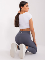 Hurt Grafitowe sportowe legginsy basic z bawełny 