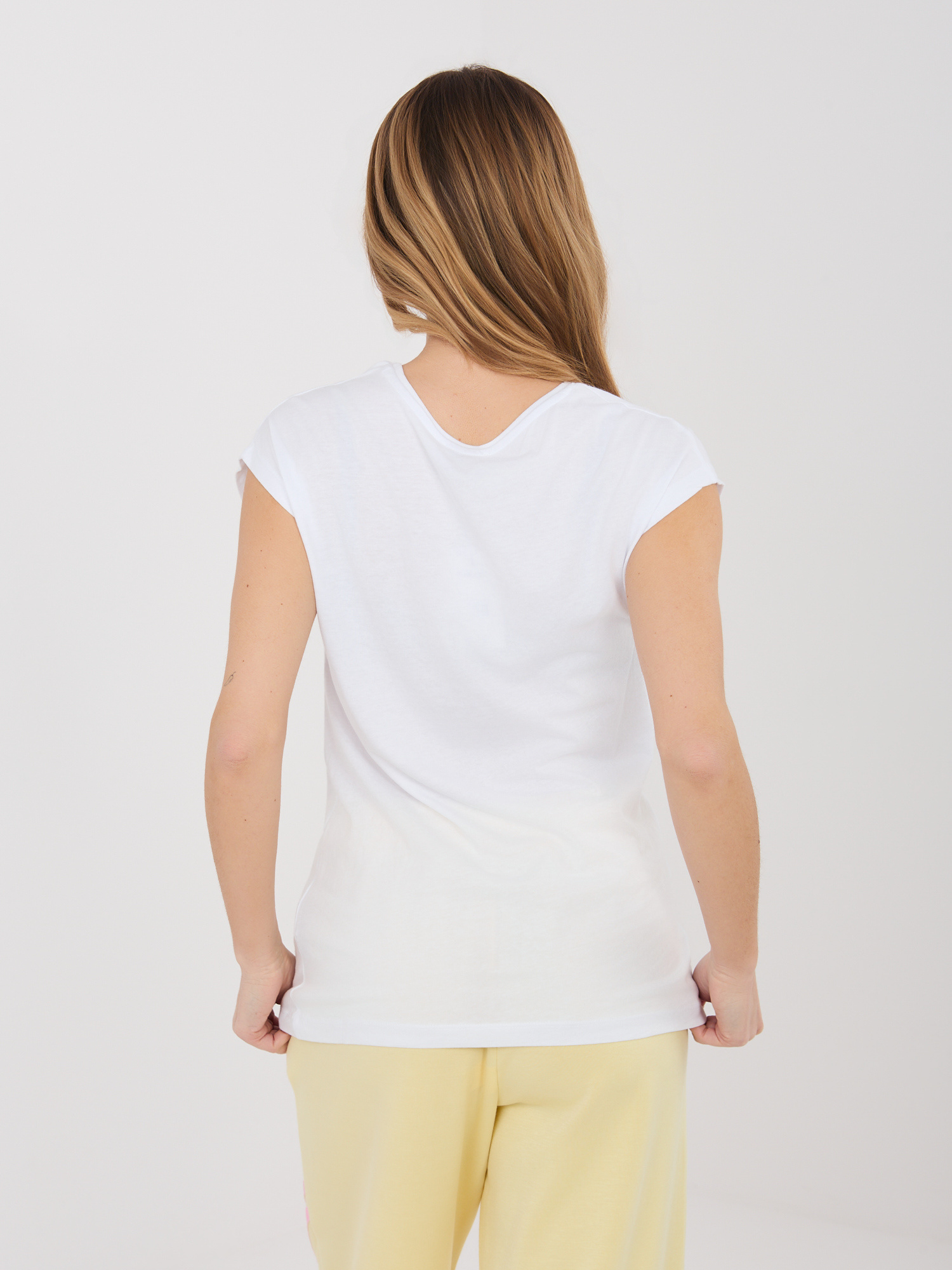 Weißes Damen-T-Shirt mit Modalanteil SUBLEVEL.