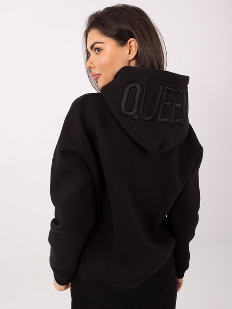Czarna dresowa bluza oversize z ociepleniem