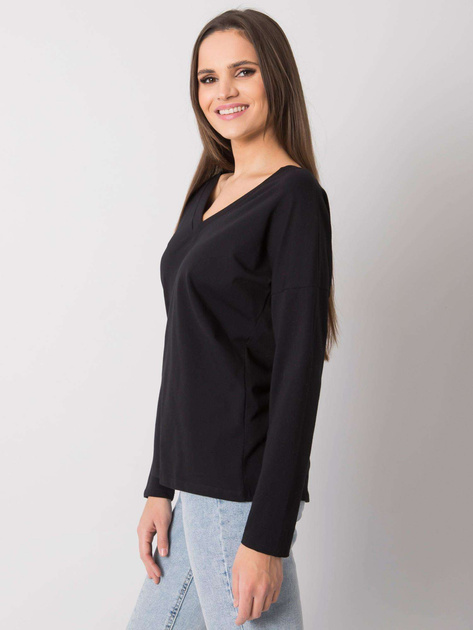 Czarna damska bluzka z długim rękawem Libourne RUE PARIS