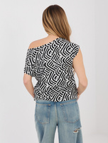 Czarna wzorzysta luźna bluzka we wzory SUBLEVEL 