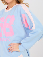 Pastelowy niebieski komplet z lampasami  RUE PARIS 