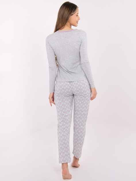 Szara piżama ze spodniami w serduszka