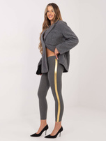 Ciemnoszaro-złote legginsy Rissa RUE PARIS