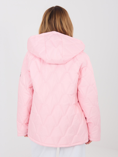 Pastelowa różowa przejściowa kurtka z kapturem