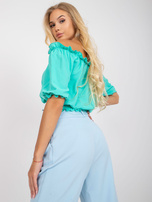 Jasnoniebieskie damskie spodnie od garnituru RUE PARIS 